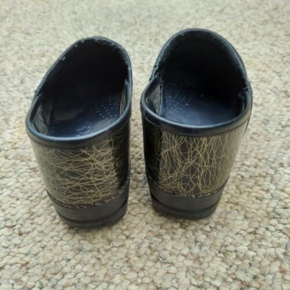 DANSKO professional Clogs 38 US 7 Patent Leather nurses shoes black green - Picture 5 of 12